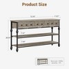 52" Industrial Console Table with 3 Storage Drawers - 3-Tier Metal Sofa Table for Entryway, Living Room, Hallway & Behind Couch - 2 of 4