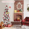 Tangkula 7FTSlim Pencil Tree Hinged Artificial Christmas Tree W/627 Branches Tips - 2 of 4