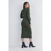 Hello Miz Women's Long Sleeve Ribbed Collared V Neck Maternity Midi Dress - 3 of 4