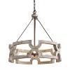 LNC Timeless 3-Light 19.5" Farmhouse/Rustic Small Drum Chandelier, Rustic Bronze and Weathered White Wood Tone - 3 of 4