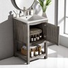 Mshliw 16 Inch Bathroom Vanity with Sink, Small Space Bathroom Cabinet with Ceramic Basin, 1 Door and Open Storage Shelf - 2 of 4