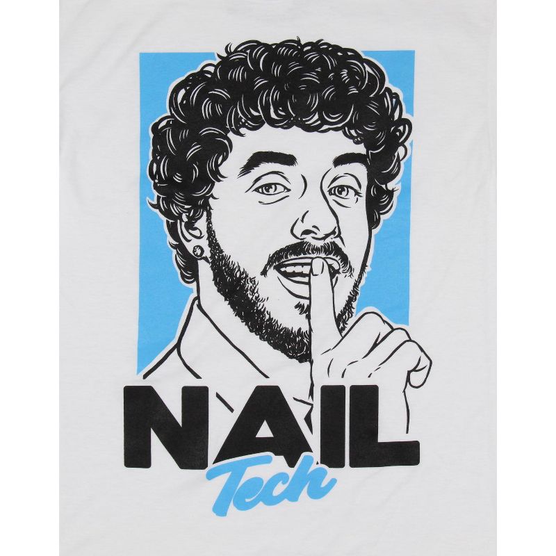 Jack Harlow Men's Nail Tech Song Character Rapper Adult Music T-Shirt Tee, 2 of 5