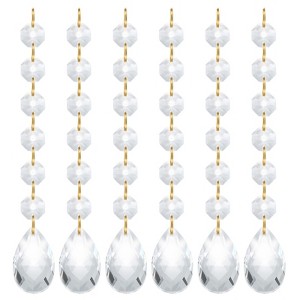 Unique Bargains Crystal Pendants Teardrop Beads for DIY Lamp Arts Crafts Decoration 6 Pcs - 1 of 4