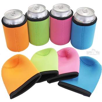 Thick Neoprene Can Cooler Beverage Insulator 4 Pack Assorted