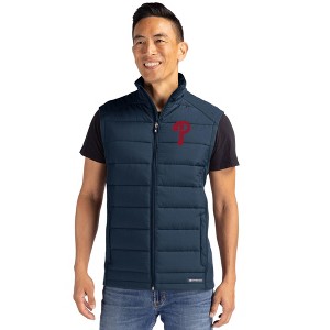 Philadelphia Phillies Cutter & Buck Evoke Hybrid Softshell Recycled Mens Full Zip Vest - 1 of 1