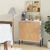 Tangkula 2-Door Buffet Cabinet Sideboard Cabinet w/ Shelf Metal Legs&Anti-Tipping Kits - 2 of 4
