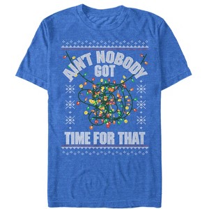 Men's Lost Gods Christmas Lights Nobody Got Time T-Shirt - 1 of 4