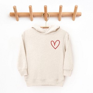The Juniper Shop Embroidered Hand Drawn Heart Toddler Graphic Hoodie - 1 of 3