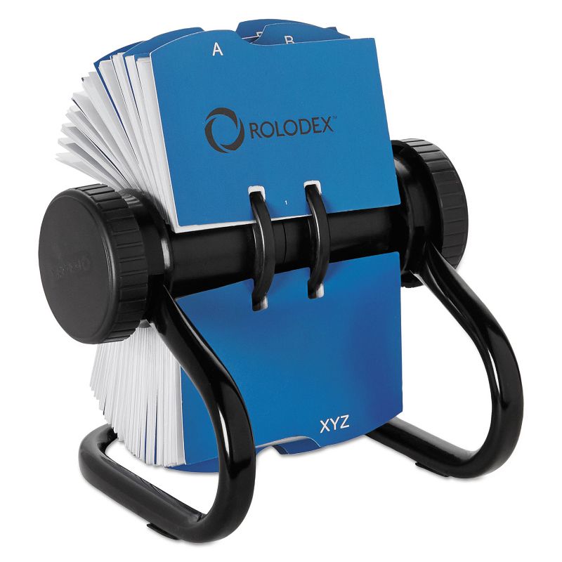 Rolodex Open Rotary Business Card File w/24 Guides Black 67236, 1 of 5
