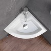 13 x 13 x 5 in. Corner Ceramic Wall-Mount Bathroom Sink in White Vessel Wall-Hung with Overflow - 3 of 4