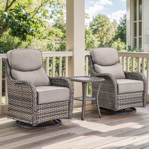 Outdoor Gliders Swivel Chairs with 6-Inch Thick Cushions Swivel Rocker Patio Chairs - 1 of 4