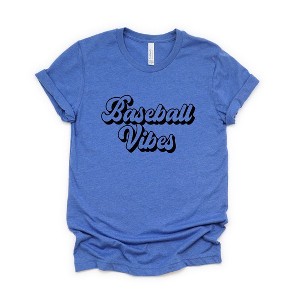 Simply Sage Market Women's Baseball Vibes Cursive Short Sleeve Graphic Tee - 1 of 4