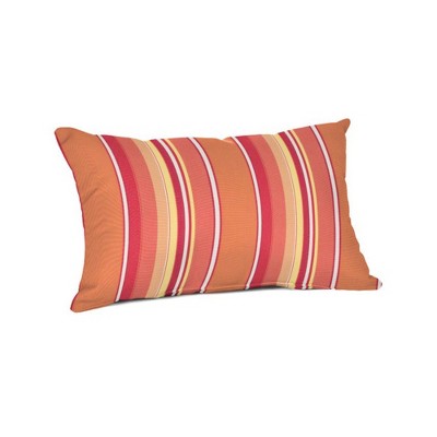 Casual Cushion Stripe Sunbrella Fabric 1-Piece Indoor/Outdoor Lumbar Pillow, 19"W x 12"L