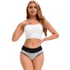 INSPIRE CHIC Women's Stretch Breathable Contrast Color Briefs 5 Pcs - 4 of 4