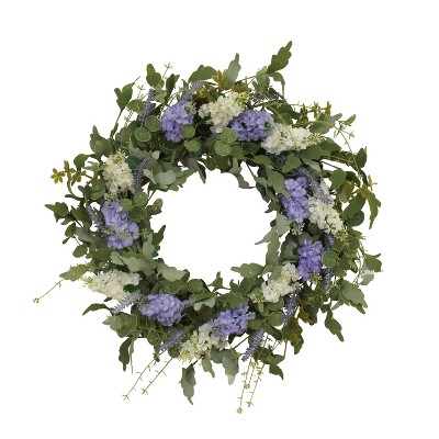 Gerson International 24-Inch Diameter Hyacinth and Lavender Twig Wreath