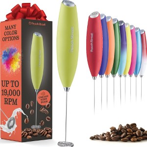 Handheld Milk Frother, Mini Foamer, Battery Operated Stainless Steel Drink Mixer for Coffee, Lattes, Cappuccino, Matcha, Chocolate - 1 of 4
