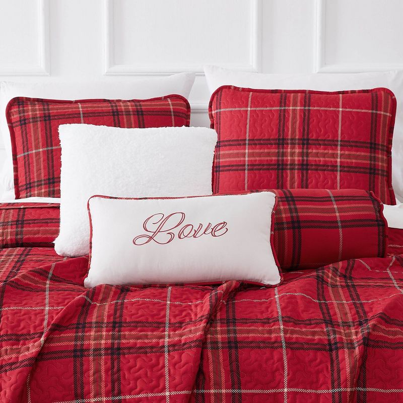 Southshore Fine Living Vilano Plaid Oversized 6-Piece Quilt Bedding Set with coordinating shams, 2 of 7