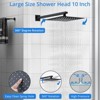 Shower Faucet Set Matte Black Shower System, 10 Inch Large Shower Head Design, Wall Mounted Shower Faucet, Easy Clean - 3 of 4