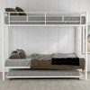 Twin Over Twin Bunk Bed with Trundle, Metal Bunkbeds with Ladder and Guardrail, Convertible Bunkbed Frame for 3 Kid, No Box Spring Needed - 2 of 4