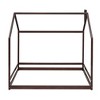 Full Size Platform Bed, Wooden Floor Bed, House-Shaped Bed Frame with Roof for Teens Boys Girls Bedroom Furniture Espresso (Slats Not Included) - 4 of 4