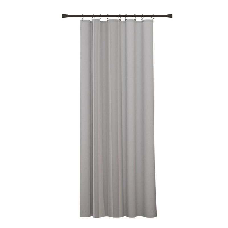 5.5-Gauge Lightweight Recycled PEVA Stall Sized Shower Curtain Liner with Anti Draft Clips Gray - Zenna Home, 5 of 7