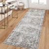 Non-Slip Non-Shedding Washable Rug - Low Pile Traditional Distressed Retro Carpet Soft Floral Print Mat for Dining Room Bathroom Kitchen - 4 of 4