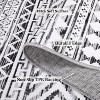 Washable Boho Geometric Rug for Living Room, Office, Bedroom, Low Pile Soft Non-Slip Floor Carpet Neutral - 3 of 4