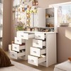 Famapy White 43.3"W 3 Mirrored Vanity Table With Lights and Storage Drawers - 4 of 4