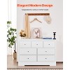 VEVOR 7 Drawer Dresser, Wooden Chest of Drawers with Sliding with Anti-tip Device, Modern Minimalist Dresser Chest, White - 3 of 4