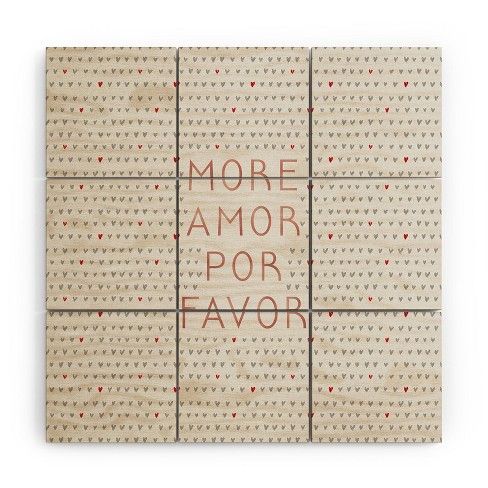 Orara Studio More Amor Quote Rose Gold Wood Wall Mural - Society6 - image 1 of 2