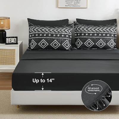 Der Rose BALHAM TRADE-Queen Size Comforter Set 7 Pieces Boho Aztec Lightweight Soft Bed Comforter Set Grayish Blue-Queen 90"x90" — фото 7