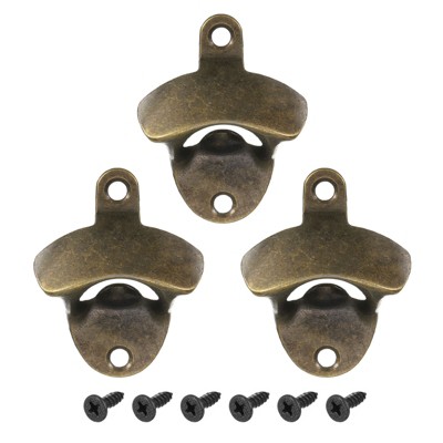 Unique Bargains Iron Wall Mounted Beer Soda Bottle Opener for Home Bar Party