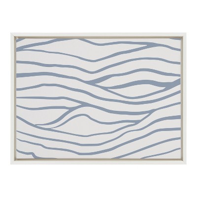 Sylvie Coastal Waves Blue and White Canvas Wall Art