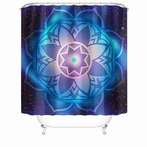 Lotus Shape Pattern Shower Curtains for Bathroom Waterproof Fabric Bath Curtain Durable Soft Stylish Bathroom Decor 72x72 Inch - 1 of 1