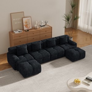 KWPZQEB Modular Sofa, Sectional Sofa w/ Pillows, 1/2/3/6-Seater Soft Lounger, Armless Corduroy Sofa, Modern Boneless Conversion Sofa for Living Room - 1 of 4