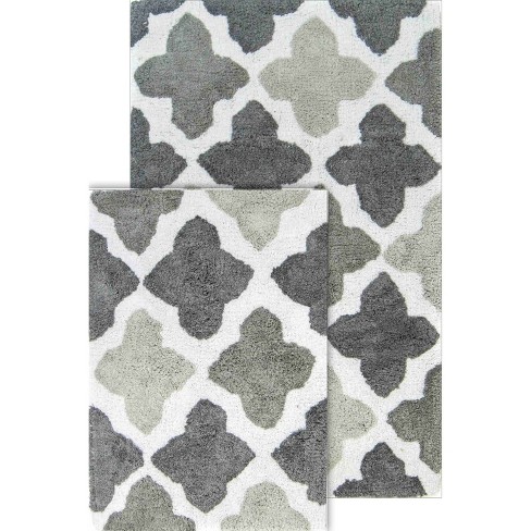 Chesapeake Alloy Moroccan Tile Cotton Anti Skid 2 Piece Bath Rug