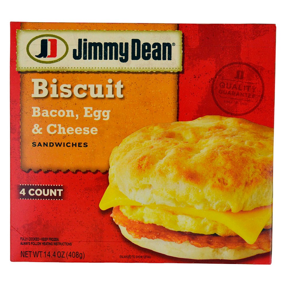 UPC 077900502125 product image for Jimmy Dean Bacon Egg & Cheese Frozen Biscuit Sandwiches - 4ct | upcitemdb.com