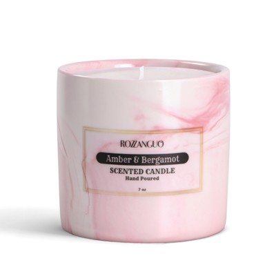 ROZZANGUO Jasmine and Sandalwood Oud Scented Soy and Coconut Wax Blend Single Wick Jar Candle