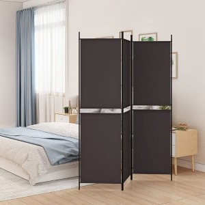 vidaXL 3-Panel Room Divider Brown 59.1"x78.7" Fabric - 1 of 4