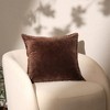 TopComfy Support Pillow Stonewashed Cotton Velvet Throw Pillow with Handstitched Edges for Elegant Decor, Brown, 19"*19"*1" - 2 of 4