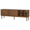 Chic Crate - Modern Ribbed Media Console - Space-Saving Sliding Doors & Solid Oak Legs - Convertible TV Stand/Sideboard in Driftwood Gray - 4 of 4
