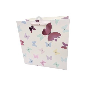 Bows And Sparkles Animal Pattern Butterflies XL Gift Bag Pink - 1 of 3