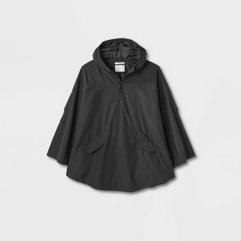 Women's Adaptive Seated Fit Hooded Rain Jacket - A New Day™ Black