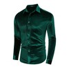 Mens Embosse Dress Shirts Casual Long Sleeve Button Down Regular Fit Shirts - 2 of 4
