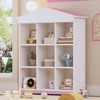 FONTOI Nightstand with Nine Storage Compartments, Three-layer Storage Shelf, Storage Rack for Bedroom, Pink&White, 12"*47.4"*38.6" - 2 of 4