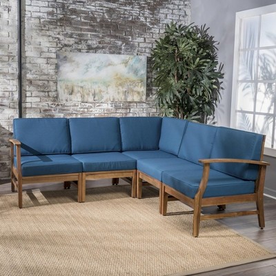 Infurnic Patio Seating Sets Modern Outdoor Furniture Set Featuring Unique Design,Perfect for Gardens, Living Spaces, Blue, 77.75"*77.75"*33"