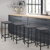 Costway Set of 4 Bar Stools 24'' Counter Height Backless Dining Stools Wood - 3 of 4