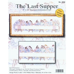 Design Works Stamped Embroidery Kit 9"X24"-Last Supper-Stitched In Floss - 1 of 2