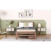 Okak Twin Modern Platform Bed Frame with 2 Storage Drawers Sturdy Wooden Platform Bed Noiseless No Springs Required Easy to Assemble, Walnut - 3 of 4