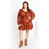 Women's Plus Size Jemma Mini Print Dress - amber multi | CITY CHIC - 2 of 4